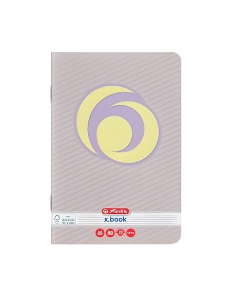 Caiet Herlitz A5, 80 file, 70g/mp, dictando, Motiv Rainbow