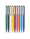 Set 36 pixuri cu mecanism Schneider K15, 0.4 mm, mina albastra, Culori asortate