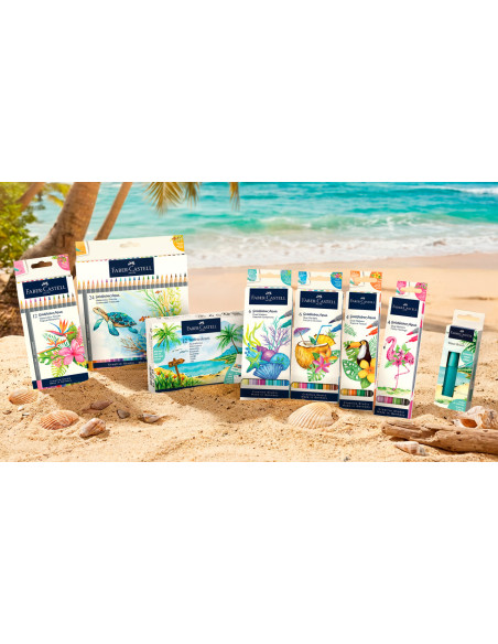 FC114610,Creioane colorate aquarelle Faber-Castell goldfaber tropical collection, 12 culori