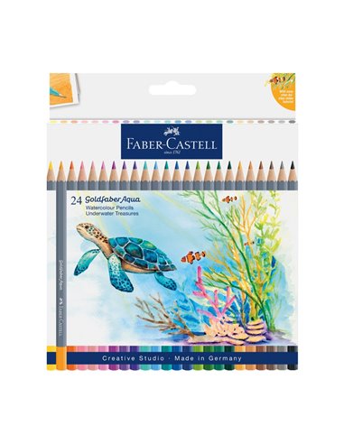 FC114617,Creioane colorate aquarelle Faber-Castell goldfaber tropical collection, 24 culori