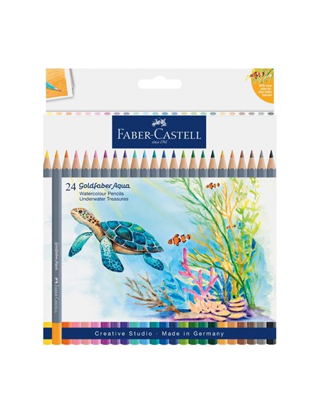 FC114617,Creioane colorate aquarelle Faber-Castell goldfaber tropical collection, 24 culori