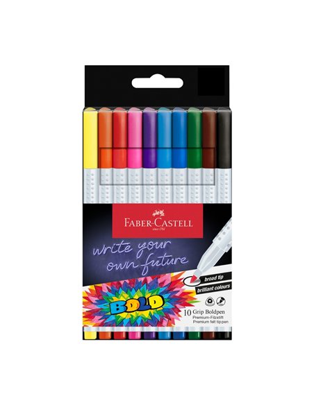 FC155317,Carioci grip Faber-Castell FC155317 Boldpen, 10 culori