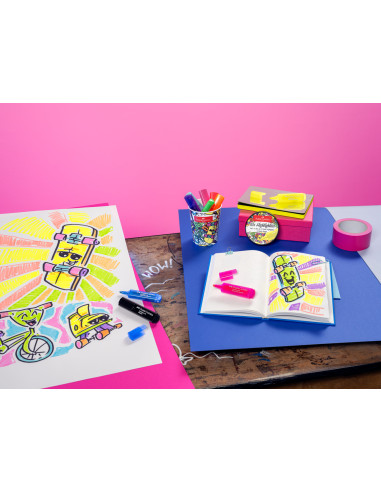 FC254695,Set 10 textmarkere editie speciala Faber-Castell cutie inghetata, superfluorescente