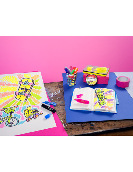 FC254695,Set 10 textmarkere editie speciala Faber-Castell cutie inghetata, superfluorescente