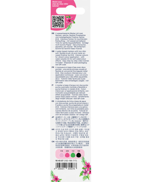 FC164507,Marker solubil 2 capete Faber-Castell tropical collection flamingo goldfaber, 4 culori