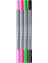 FC164507,Marker solubil 2 capete Faber-Castell tropical collection flamingo goldfaber, 4 culori
