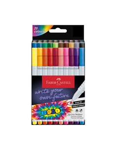 FC155318,Carioci Faber-Castell FC155318 grip Boldpen, 20 culori