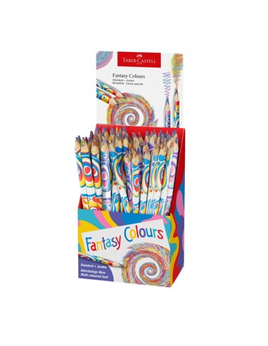 FC116576,Display 84 creioane colorate standard Faber-Castell + jumbo, Multicolor fantasy