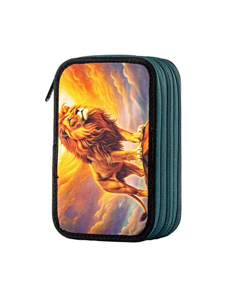 Penar echipat Daco PE3042E, 3 fermoare, Motiv leu regal
