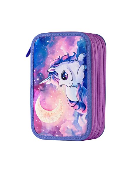 Penar echipat Daco PE3035E, 3 fermoare, Motiv unicorn magic