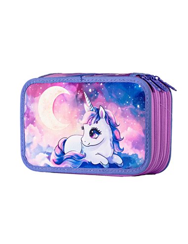 Penar echipat Daco PE3035E, 3 fermoare, Motiv unicorn magic