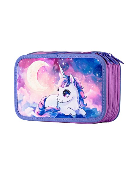 Penar echipat Daco PE3035E, 3 fermoare, Motiv unicorn magic