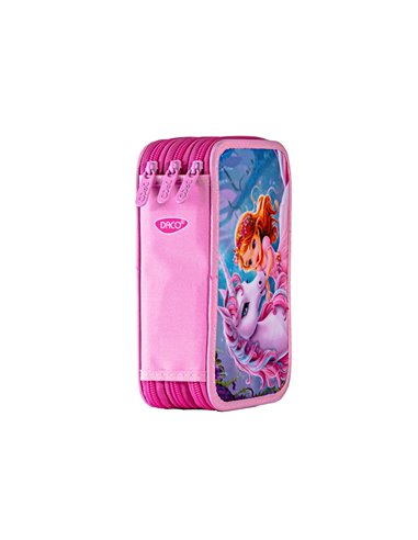 Penar neechipat Daco PE3034, 3 fermoare, Motiv unicorn si printesa