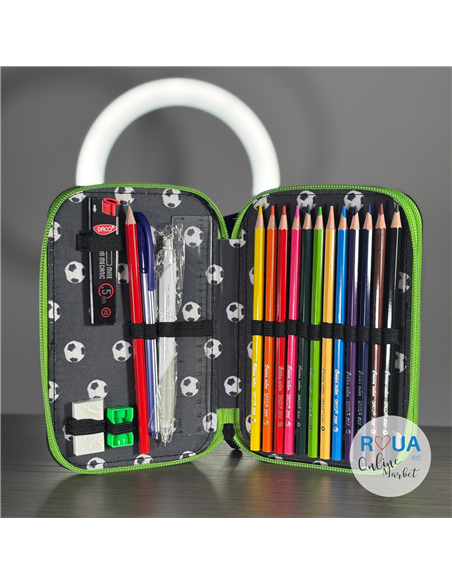 Penar echipat Daco PE2007E, 2 fermoare, Motiv football