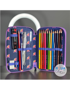 Penar echipat Daco PE2003E, 2 fermoare, Motiv butterfly 2