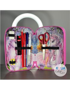 Penar echipat Daco PE3034E, 3 fermoare, Motiv unicorn si printesa 2