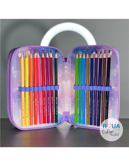 Penar echipat Daco PE3035E, 3 fermoare, Motiv unicorn magic
