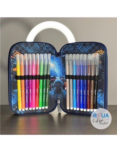 Penar echipat Daco PE3046E, 3 fermoare, Motiv galaxie