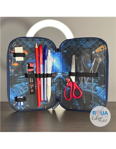 Penar echipat Daco PE3046E, 3 fermoare, Motiv galaxie