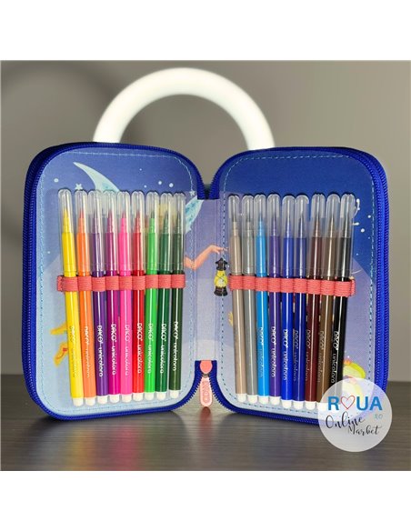 Penar echipat Daco PE3036E, 3 fermoare, Motiv zane fermecate