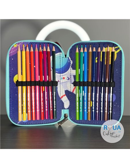 Penar echipat Daco PE3045E, 3 fermoare, Motiv cosmos