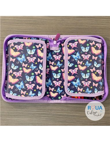 Penar echipat Daco PE1974E, 1 fermoar si 2 extensii, Motiv Butterflies