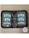 Penar echipat Daco PE1983E, 1 fermoar si 2 extensii, Motiv Gaming