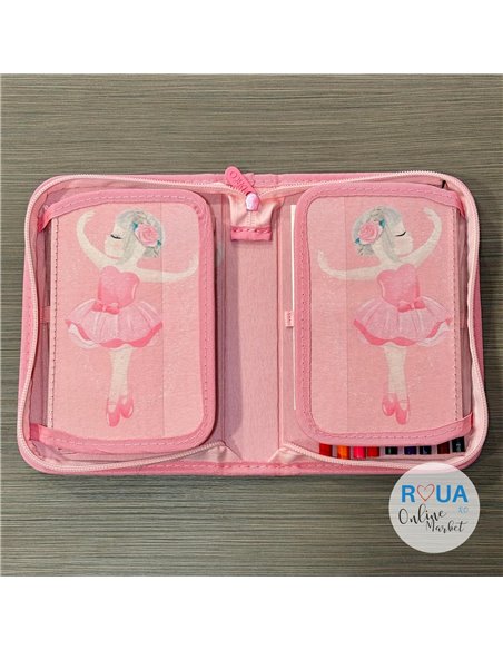 Penar echipat Daco PE1977E, 1 fermoar si 2 extensii, Motiv I love ballet