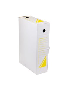 Set 25 cutii de arhivare din carton, 100 mm, 350 x 250 mm, Liniatura galbena