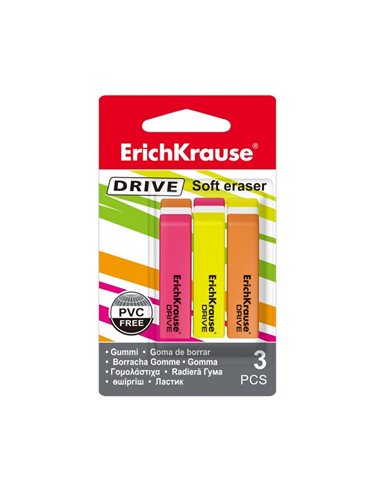 Set 3 radiere ErichKrause Drive EK COR074, blister