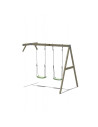 M60PGN_G,Casuta de gradina Pastel Green Adventure Cottage cu platforma, tobogan, leagan dublu si modul sport (M60PGN_G), Wendi T