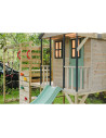 M60PGN_G,Casuta de gradina Pastel Green Adventure Cottage cu platforma, tobogan, leagan dublu si modul sport (M60PGN_G), Wendi T