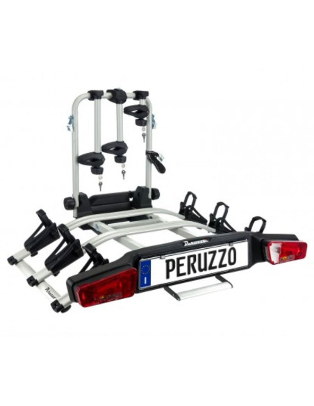 P713/3E,Suport pentru 3 biciclete electrice, Peruzzo Zephyr 713/3E, cu prindere pe carligul de remorcare