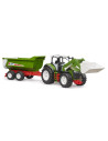 BR03452,Bruder Tractor Roadmax cu incarcator frontal si remorca basculabila