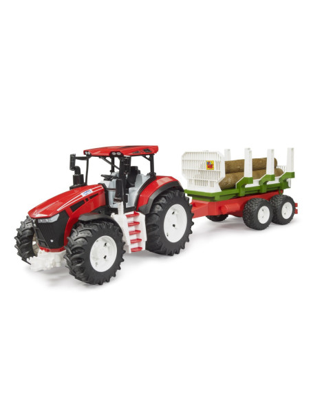 BR03453,Bruder Tractor Roadmax cu remorca forestiera si 3 busteni