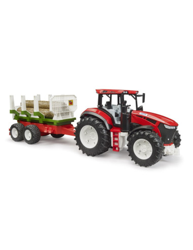 BR03453,Bruder Tractor Roadmax cu remorca forestiera si 3 busteni