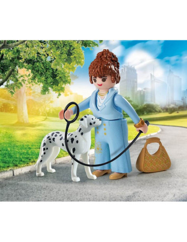 PM71736,Playmobil - Figurina manager cu animalut de colectie caine Dalmatian