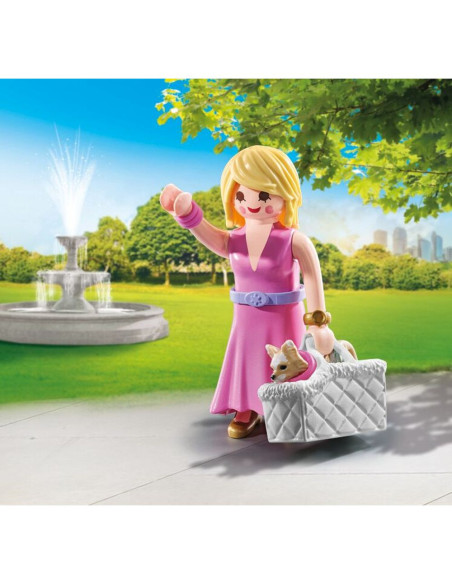 PM71737,Playmobil - Figurina trendy cu animalut de colectie caine Chihuahua
