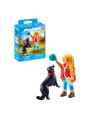 PM71738,Playmobil - Figurina femeie cu animalut de colectie caine de Munte
