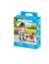 PM71739,Playmobil - Figurina patinatoare cu animalut de colectie caine Retriever