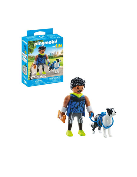 PM71740,Playmobil - Figurina alergator cu animalut de colectie caine Border Collie