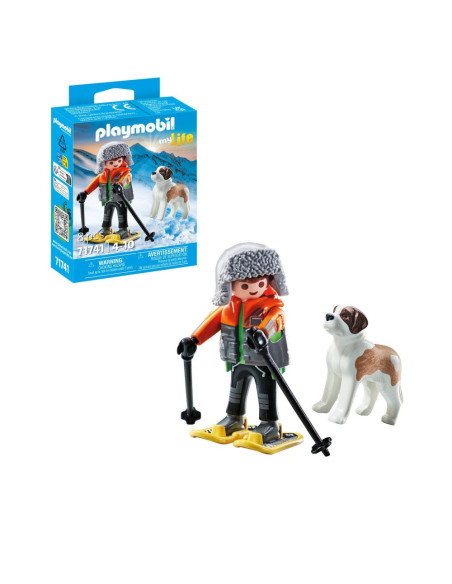 PM71741,Playmobil - Figurina drumet cu animalut de colectie caine Saint Bernard