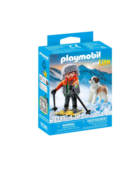 PM71741,Playmobil - Figurina drumet cu animalut de colectie caine Saint Bernard