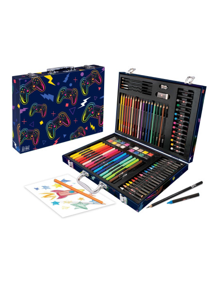 VV-1038-82064,Happi Hobbi Art Case Set De Desen Deluxe Cu 100 De Accesorii Joc Video