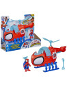 G1969,Spidey Si Prietenii Lui Uimitori Marvel Set Echipa Spidey Cu Elicopter Si Accesorii 7.6cm