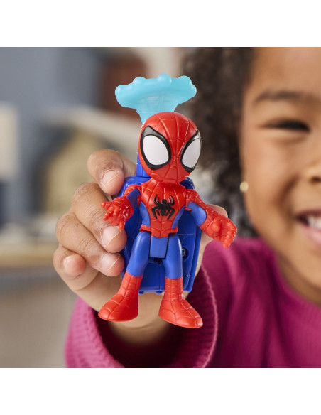G1969,Spidey Si Prietenii Lui Uimitori Marvel Set Echipa Spidey Cu Elicopter Si Accesorii 7.6cm
