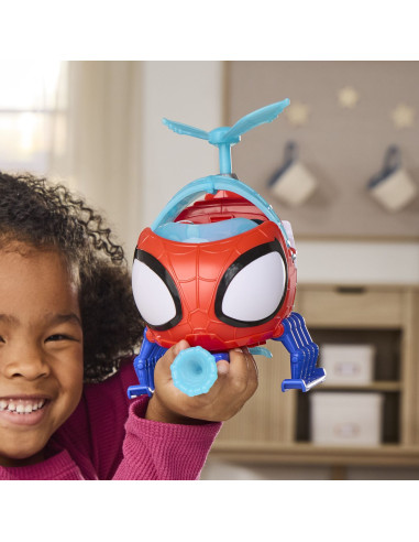 G1969,Spidey Si Prietenii Lui Uimitori Marvel Set Echipa Spidey Cu Elicopter Si Accesorii 7.6cm