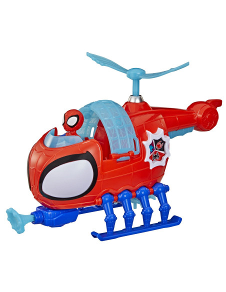 G1969,Spidey Si Prietenii Lui Uimitori Marvel Set Echipa Spidey Cu Elicopter Si Accesorii 7.6cm
