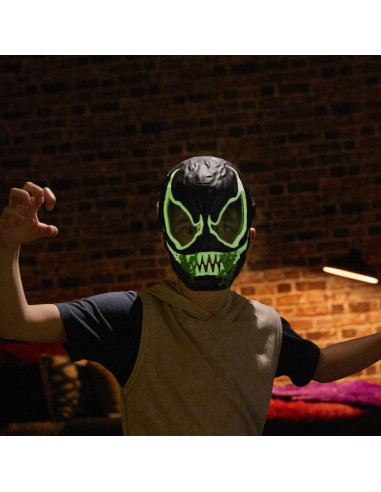 G1828,Marvel Spiderman Masca Glow In The Dark Venom Interactiva