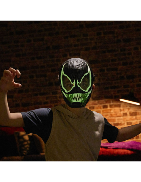 G1828,Marvel Spiderman Masca Glow In The Dark Venom Interactiva